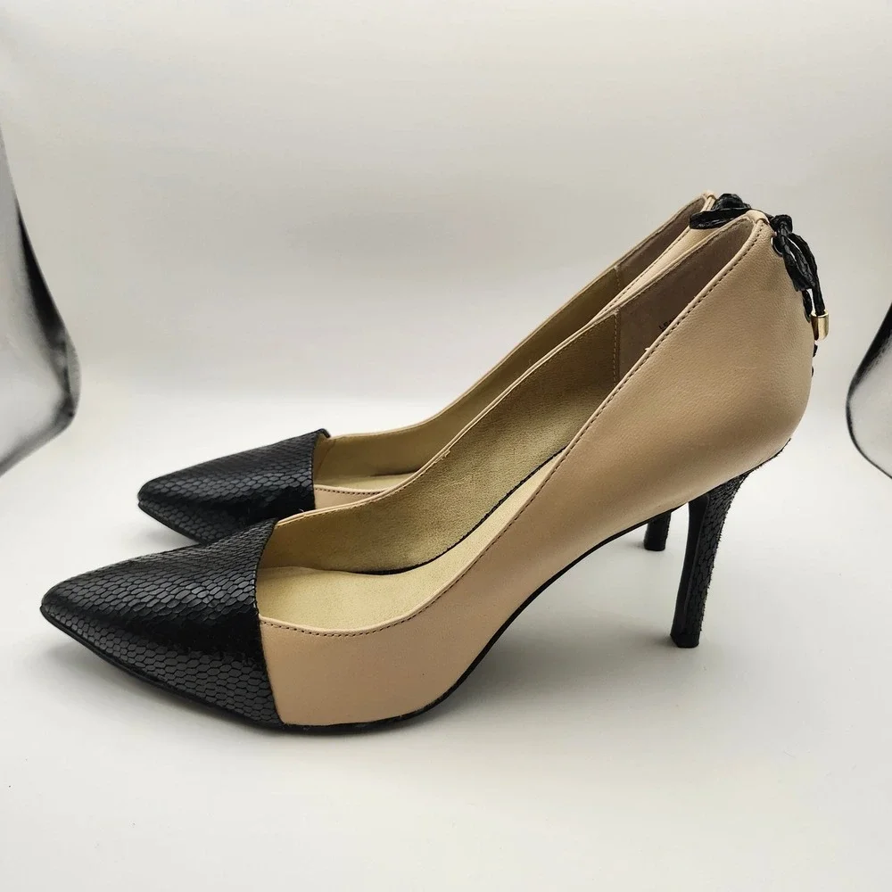 Levity Women's Beige Black Snake Print Stiletto Heel‎ Pumps Shoes Size 11M
